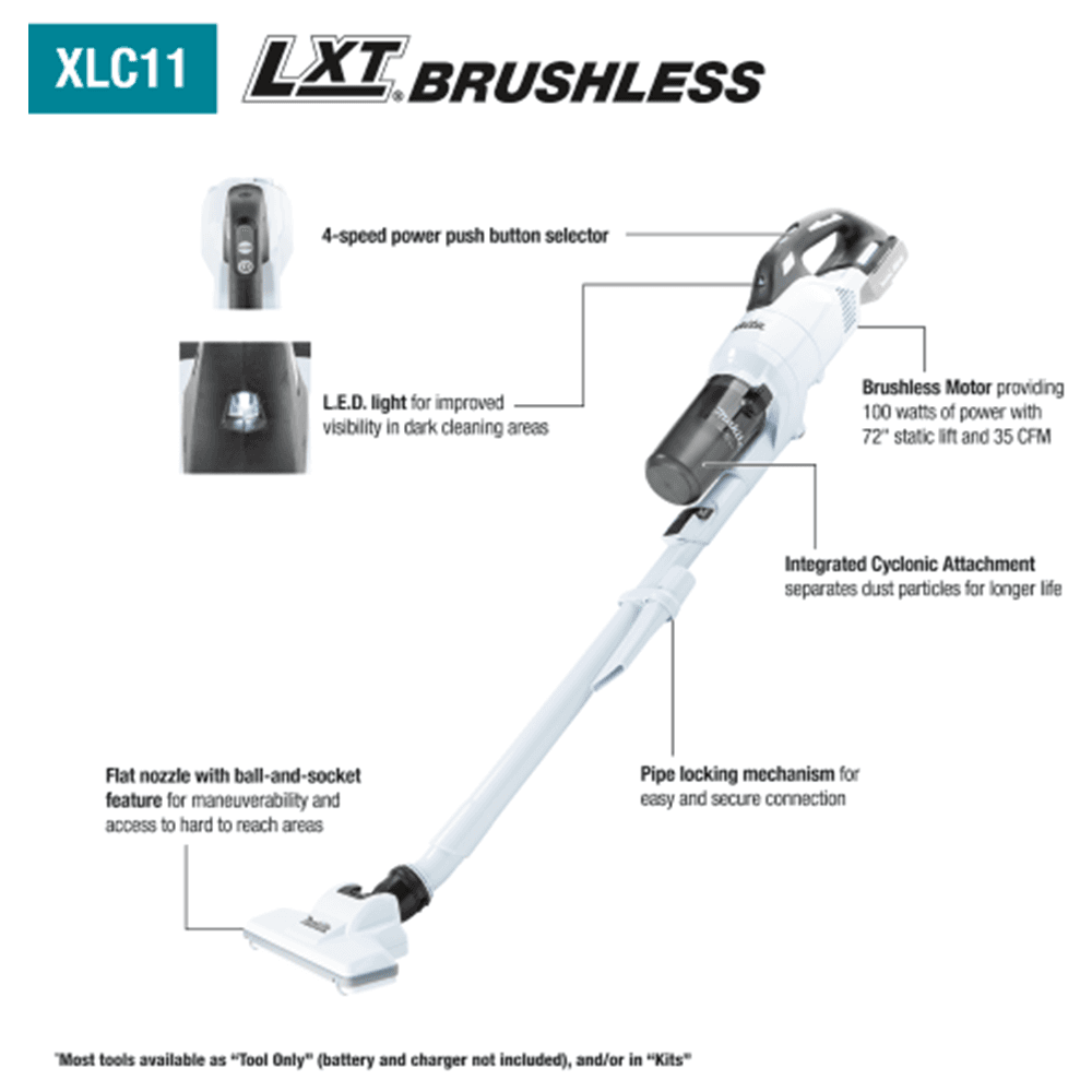18V LXT Lithium‑ion Compact Brushless Cordless Cyclonic 4‑Speed Stick Vacuum Tool Only Alt 1 - Image