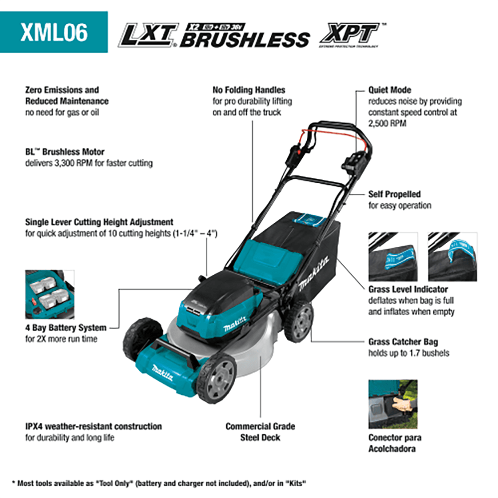 36V LXT Brushless 18" Self‑Propelled Commercial Lawn Mower Kit with 4 Batteries (5.0Ah) Alt 4 - Image