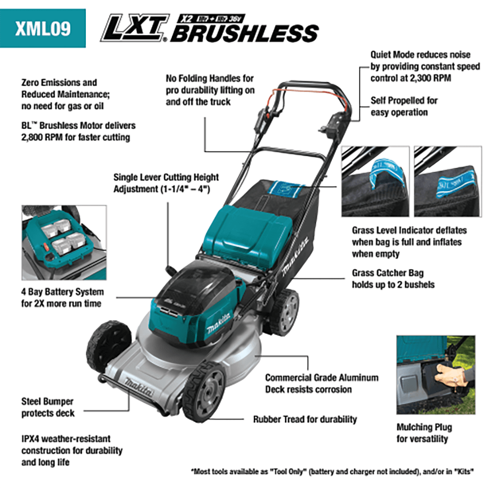 XML09Z 36V LXT Brushless 21" Self‑Propelled Commercial Lawn Mower, Tool Only Alt 1 - Image