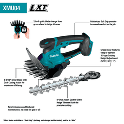 18V LXT Lithium‑Ion Cordless 6‑5/16" Grass Shear with Hedge Trimmer Blade, Tool Only Alt 1 - Image