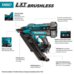 18V LXT Brushless Cordless 30° Clipped Head 3-1/2" Framing Nailer, Tool Only Alt 20 - Image