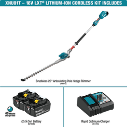 18V LXT Lithium‑Ion Brushless Cordless 20" Articulating Pole Hedge Trimmer Kit (5.0Ah) Alt 6 - Image