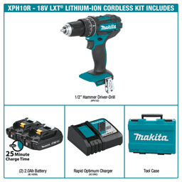 18V LXT Lithium‑Ion Compact Cordless 1/2" Hammer Driver‑Drill Kit Alt 3 - Image