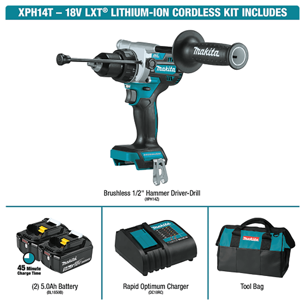 18V LXT Lithium‑Ion Brushless Cordless 1/2" Hammer Driver‑Drill Kit Alt 7 - Image