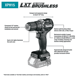 18V LXT Lithium‑Ion Sub‑Compact Brushless Cordless 1/2" Hammer Driver‑Drill Kit Alt 10 - Image