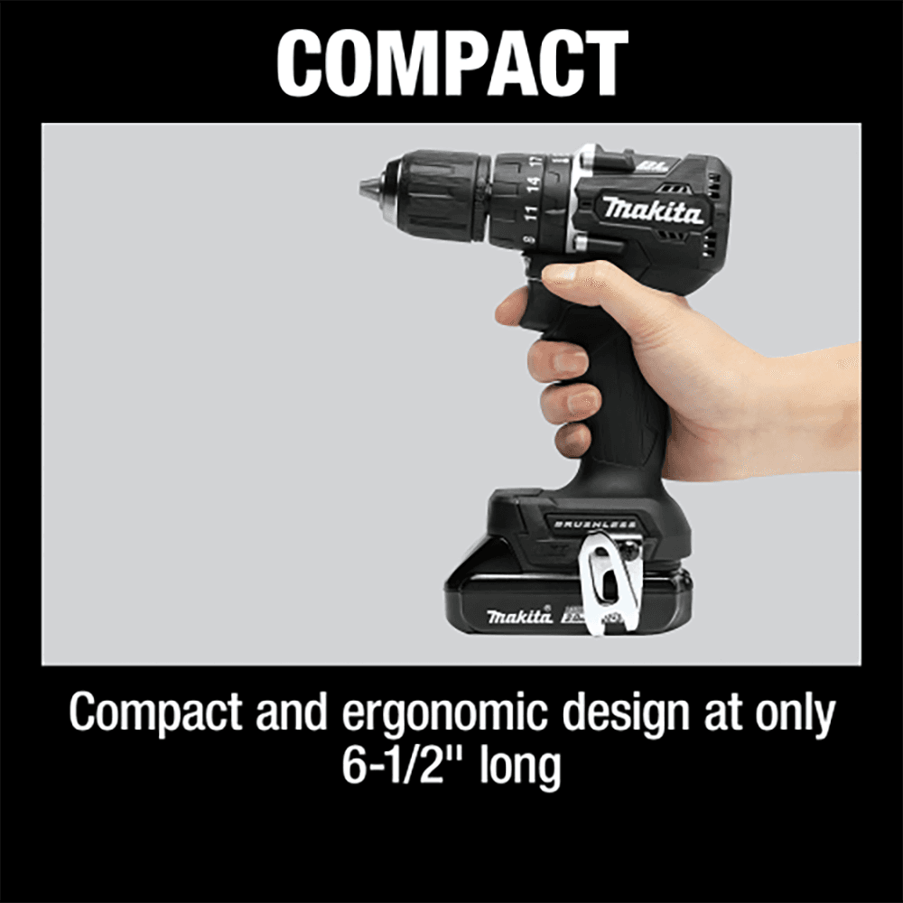 18V LXT Lithium‑Ion Sub‑Compact Brushless Cordless 1/2" Hammer Driver‑Drill Kit Alt 14 - Image