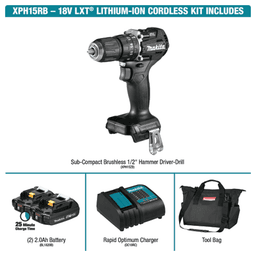 18V LXT Lithium‑Ion Sub‑Compact Brushless Cordless 1/2" Hammer Driver‑Drill Kit Alt 6 - Image