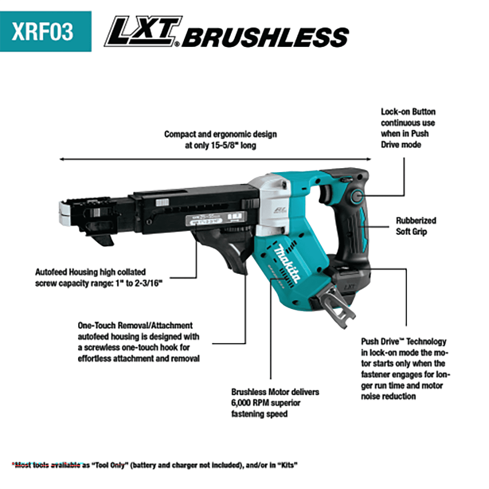 18V LXT Brushless Cordless 6000 RPM Autofeed Screwdriver, Tool Only Alt 1 - Image