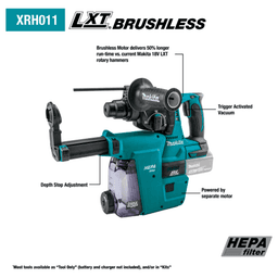 18V LXT Lithium‑Ion Brushless Cordless 1" SDS‑PLUS Rotary Hammer Kit with HEPA Dust Extractor Attachment (5.0Ah) Alt 2 - Image