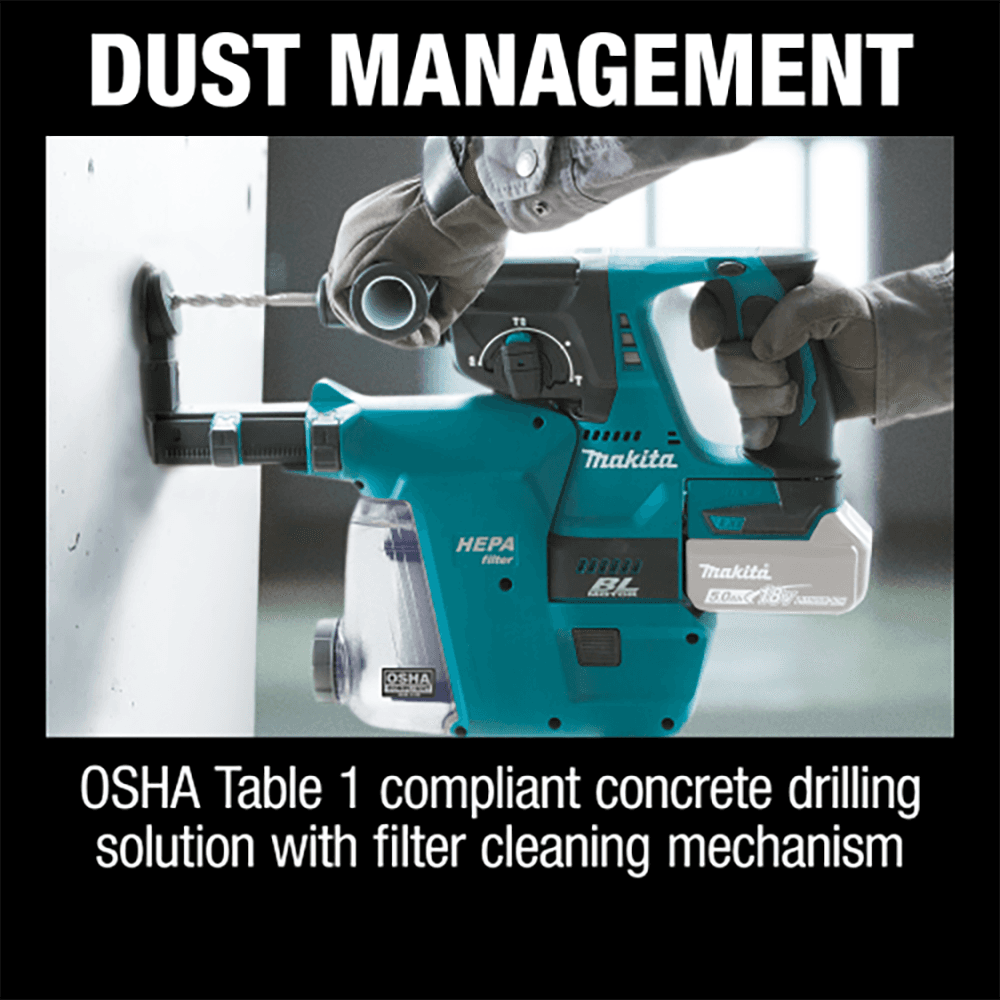 18V LXT Lithium‑Ion Brushless Cordless 1" SDS‑PLUS Rotary Hammer with HEPA Dust Extractor Attachment Tool Only Alt 5 - Image