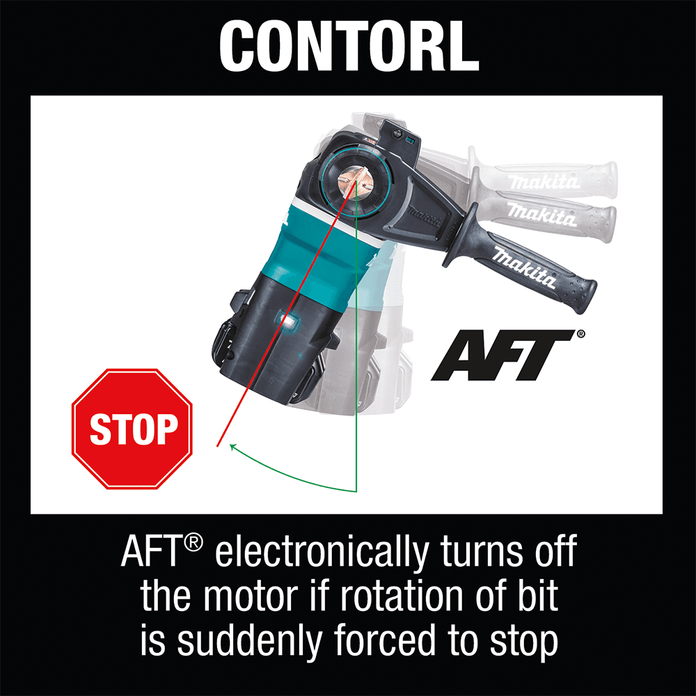 36V LXT Brushless 1-9/16" SDS-MAX Advanced AVT Rotary Hammer Kit with AFT/AWS (5.0Ah) Alt 4 - Image
