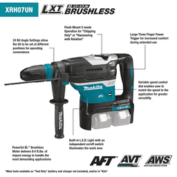 36V LXT Brushless 1-9/16" SDS-MAX Advanced AVT Rotary Hammer Tool Only with AFT/AWS Alt 2 - Image