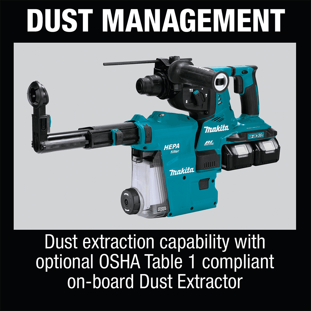 36V LXT Brushless 1-1/8" SDS-PLUS AVT Rotary Hammer Kit (5.0Ah) Alt 3 - Image