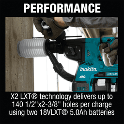 36V LXT Brushless 1-1/8" SDS-PLUS AVT Rotary Hammer Kit (5.0Ah) Alt 4 - Image
