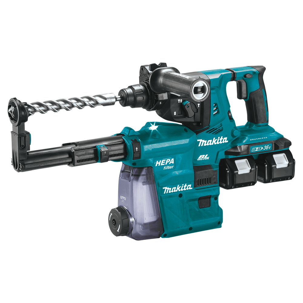 36V LXT Brushless 1-1/8" SDS-PLUS AVT Rotary Hammer Kit with HEPA Dust Extractor/AFT/AWS Capable (5.0Ah) Alt 1 - Image