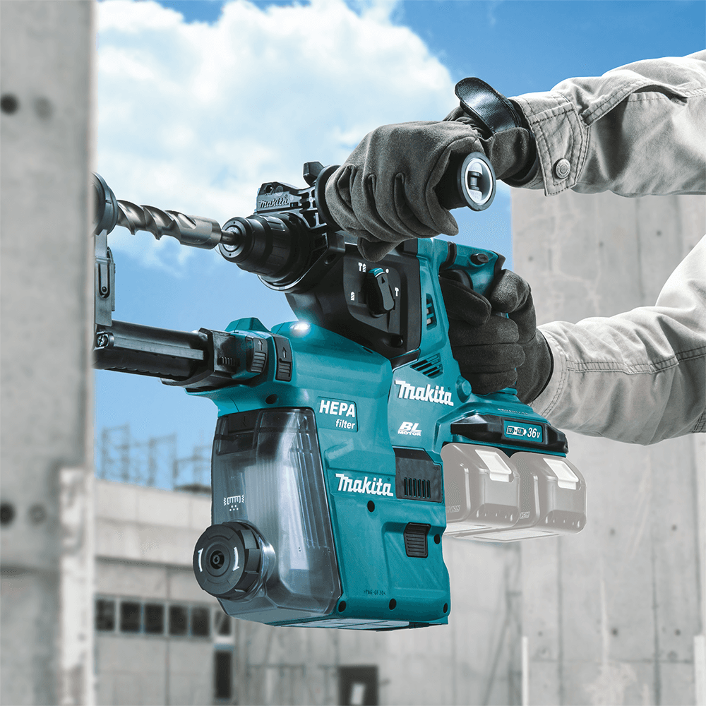 36V LXT Brushless 1-1/8" SDS-PLUS AVT Rotary Hammer Tool Only with HEPA Dust Extractor/AFT/AWS Capable Alt 4 - Image