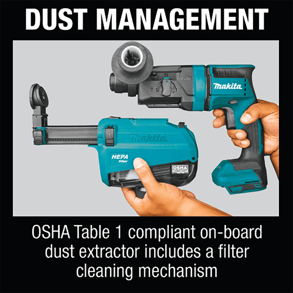 18V LXT Lithium‑Ion Brushless Cordless 11/16" SDS‑PLUS AVT Rotary Hammer with HEPA Dust Extractor AWS Capable Tool Only Alt 8 - Image