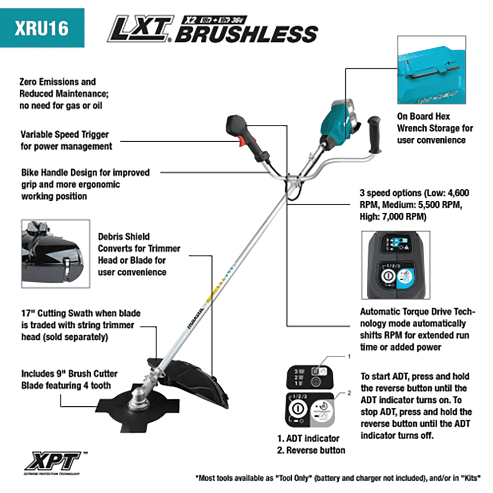 36V LXT Brushless Brush Cutter Kit (5.0Ah) Alt 2 - Image