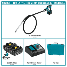 8' 18V LXT Lithium‑Ion Cordless Concrete Vibrator Kit (5.0Ah) Alt 7 - Image
