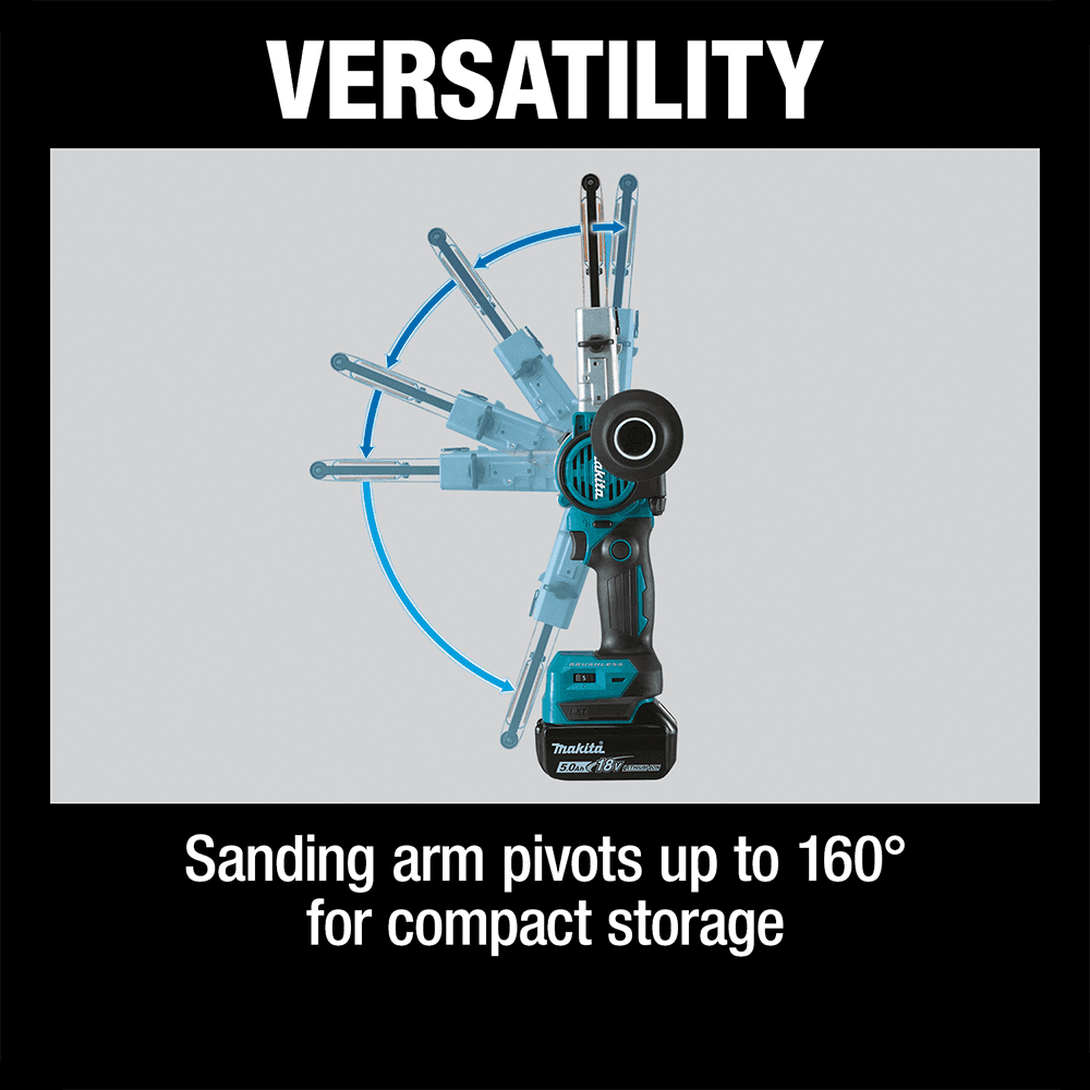 3/8" x 21" 18V LXT Lithium-Ion Brushless Cordless Detail Belt Sander Kit (5.0Ah) Alt 8 - Image