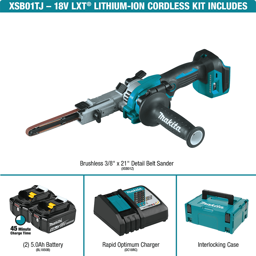 3/8" x 21" 18V LXT Lithium-Ion Brushless Cordless Detail Belt Sander Kit (5.0Ah) Alt 9 - Image