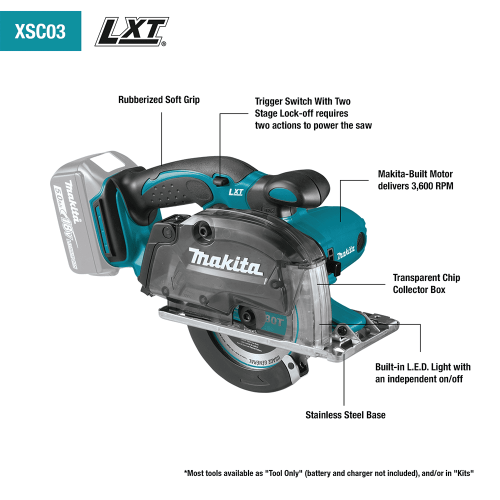 18V LXT Lithium-Ion Cordless 5-3/8" Metal Cutting Saw with Electric Brake/Chip Collector Tool Only Alt 2 - Image