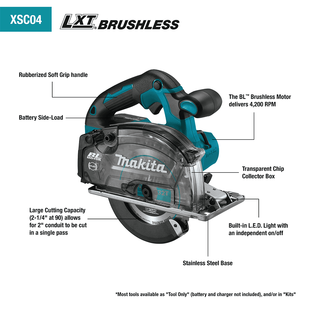 18V LXT Lithium-Ion Brushless Cordless 5-7/8" Metal Cutting Saw with Electric Brake/Chip Collector Tool Only Alt 2 - Image