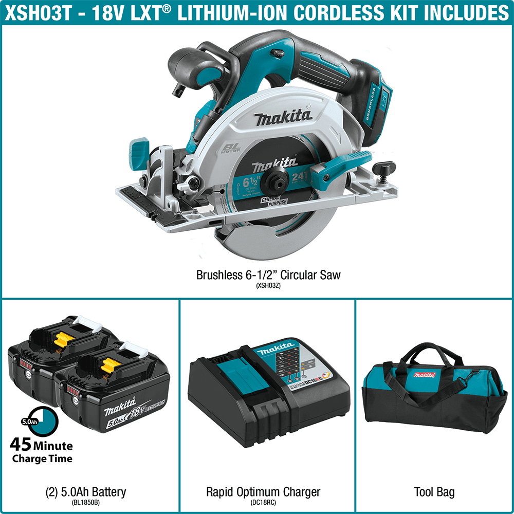 18V LXT Lithium-Ion Brushless Cordless 6-1/2" Circular Saw Kit (5.0Ah) Alt 12 - Image