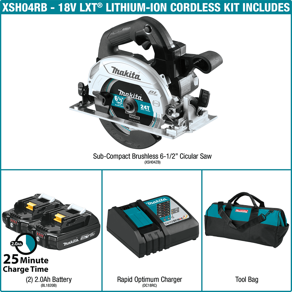 18V LXT Lithium-Ion Sub-Compact Brushless Cordless 6-1/2" Circular Saw Kit (2.0Ah) Alt 7 - Image