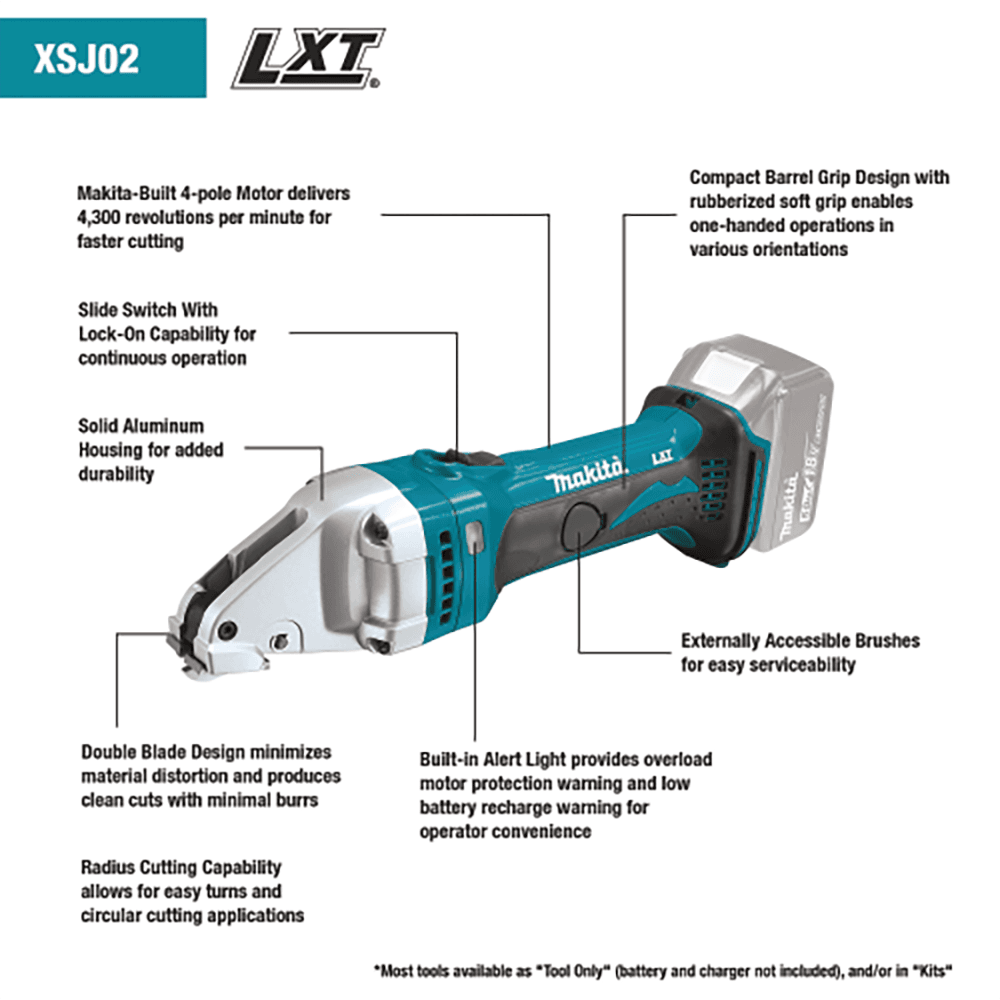 18V LXT Lithium‑Ion Cordless 16 Gauge Compact Straight Shear, Tool Only Alt 1 - Image