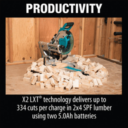 36V LXT Brushless 10" Dual-Bevel Sliding Compound Miter Saw Kit with AWS/Laser (5.0Ah) Alt 18 - Image
