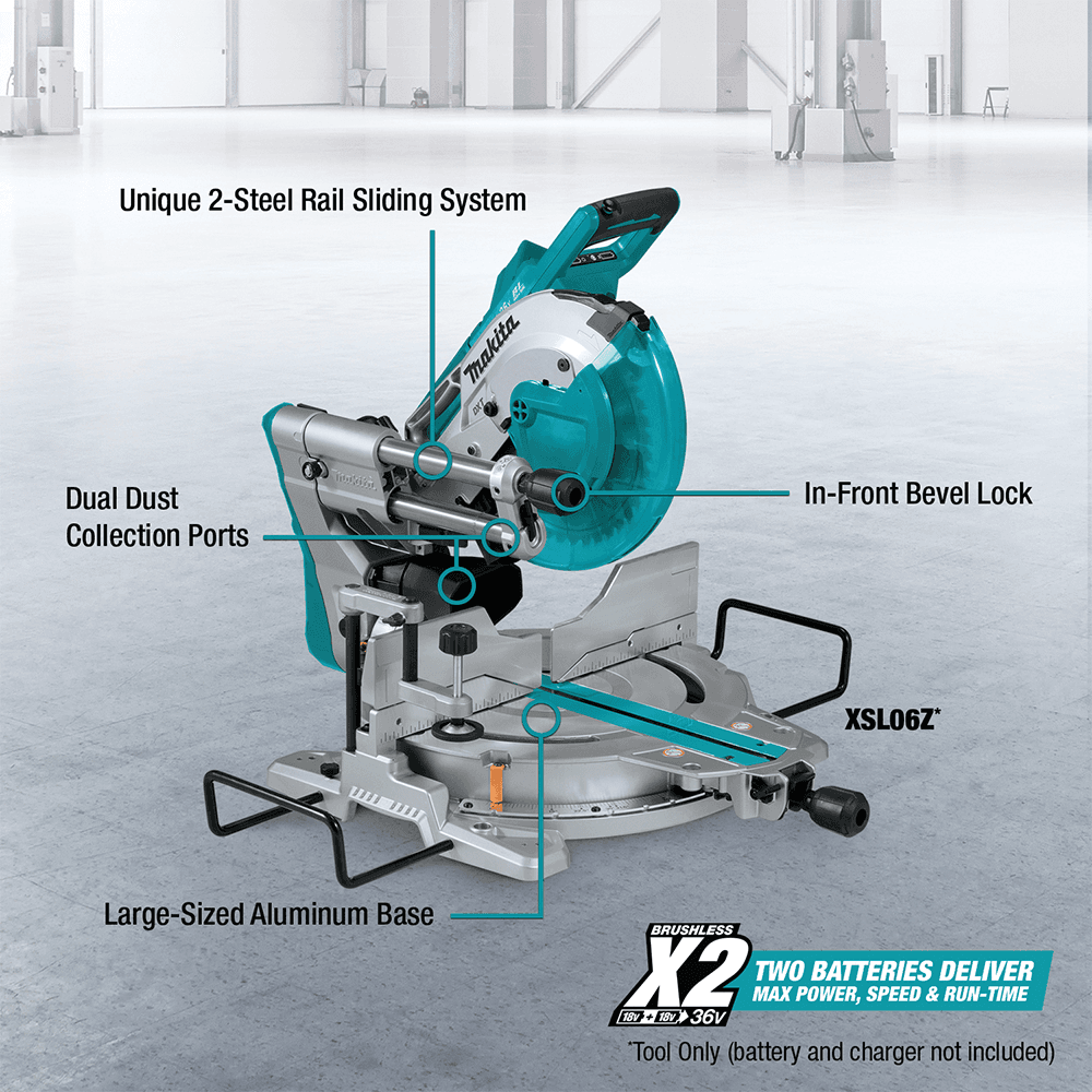 36V LXT Brushless 10" Dual-Bevel Sliding Compound Miter Saw Tool Only with Laser Alt 16 - Image
