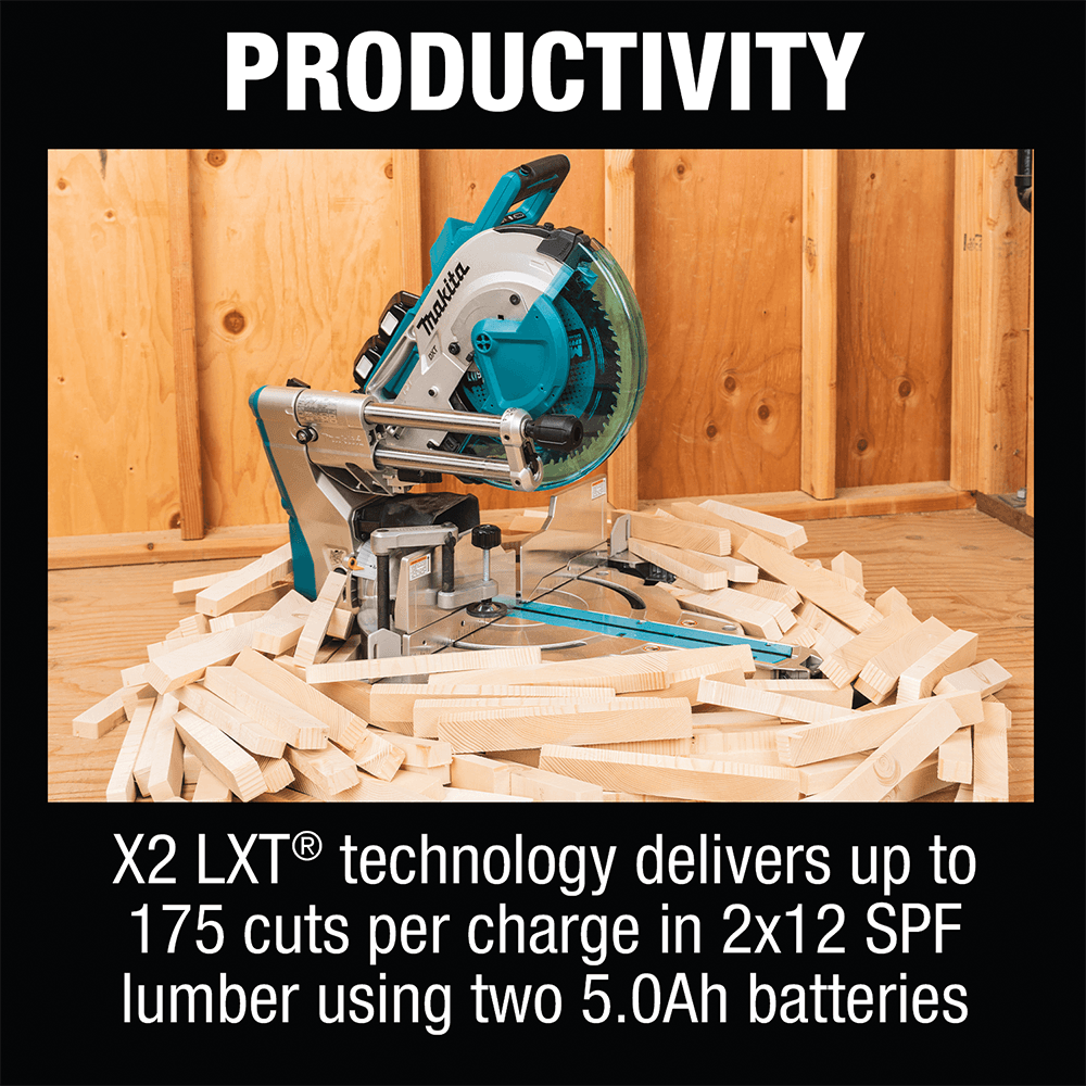 36V LXT Brushless 12" Dual-Bevel Sliding Compound Miter Saw Kit with AWS Capable/Laser (5.0Ah) Alt 16 - Image