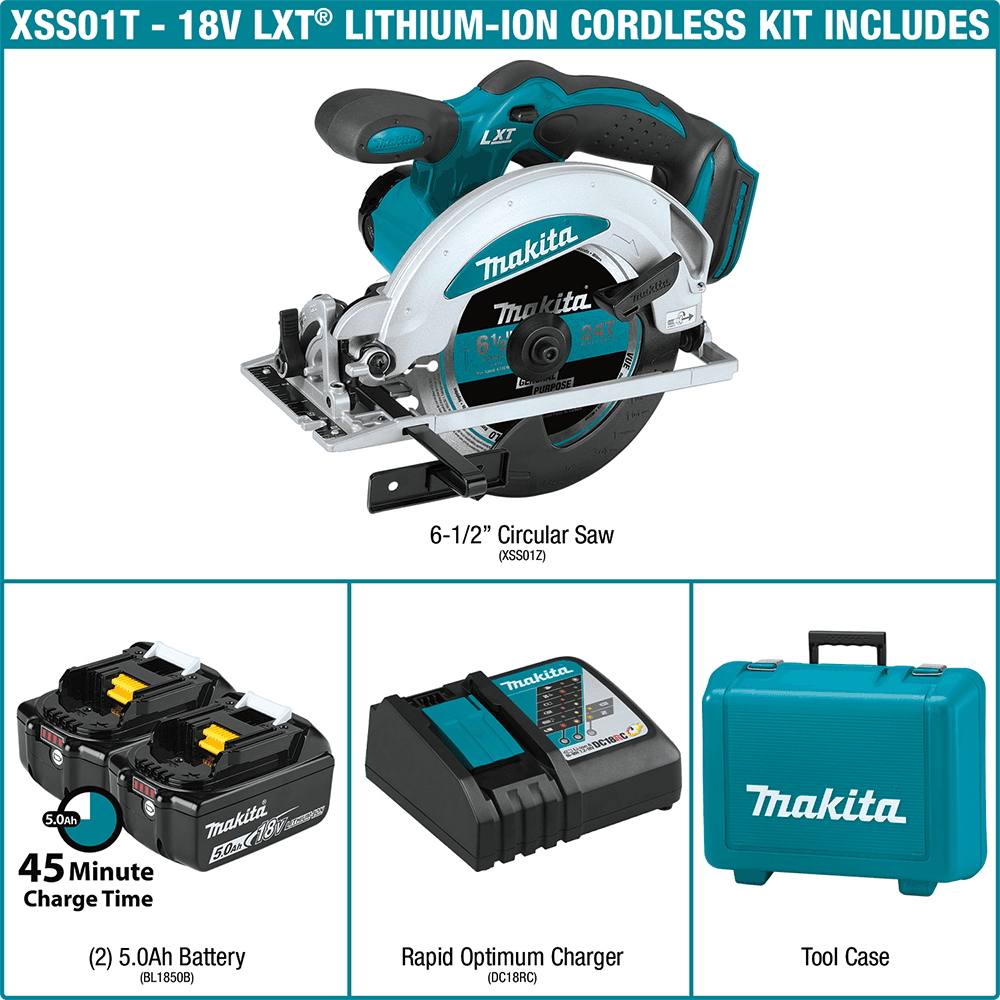 18V LXT Lithium-Ion Cordless 6-1/2" Circular Saw Kit (5.0Ah) Alt 7 - Image