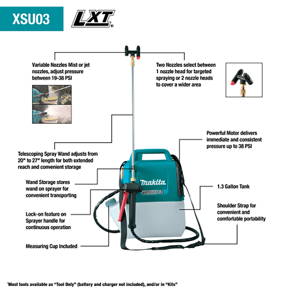 18V LXT Lithium‑Ion Cordless 1.3 Gallon Sprayer Kit (4.0Ah) Alt 12 - Image