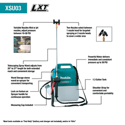 18V LXT Lithium‑Ion Cordless 1.3 Gallon Sprayer, Tool Only Alt 1 - Image