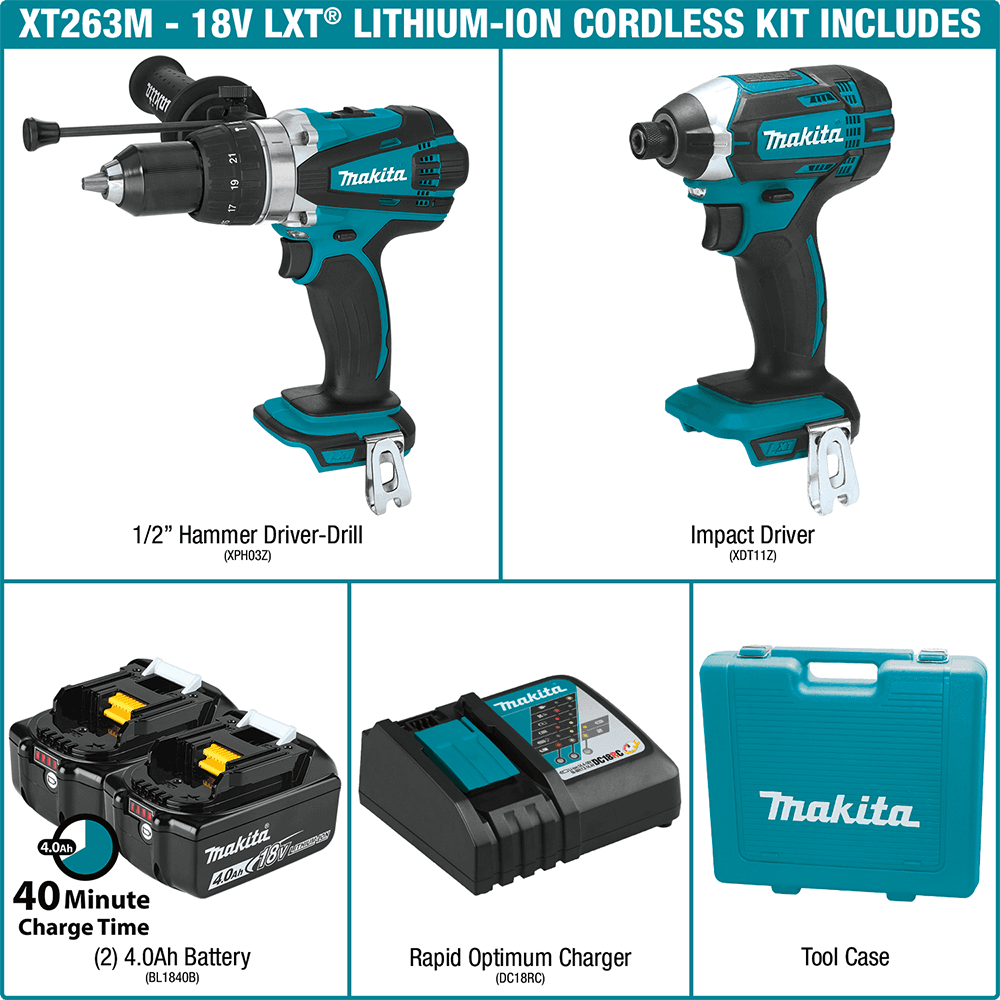 18V LXT Lithium-Ion Cordless 2-Piece Variable 2-Speed Combo Kit (4.0Ah) Alt 11 - Image