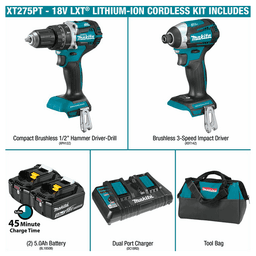 Makita 18V LXT Dual Port Charger with 45 Minute Charge Time