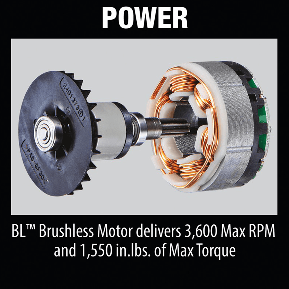 Makita Brushless Motor for Longer Run Time and Efficiency