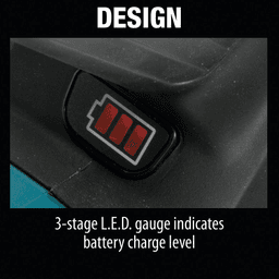 Makita cordless pin nailer tool with built-in LED light and rubber bumpers
