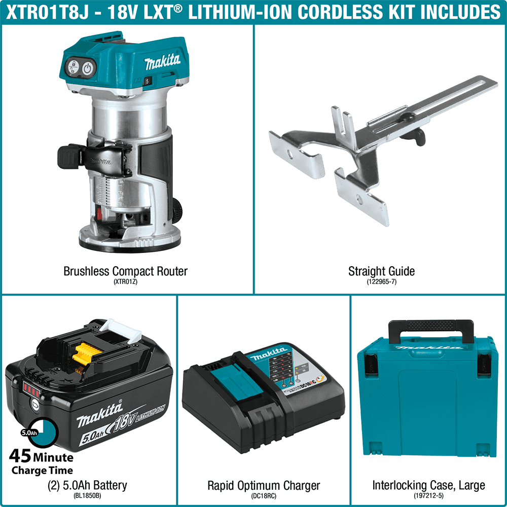 18V LXT Lithium-Ion Brushless Cordless Compact Router Starter Kit (5.0Ah) Alt 13 - Image