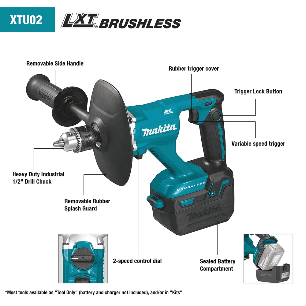 18V LXT Lithium-Ion Brushless Cordless 1/2" Mixer Kit (5.0Ah) Alt 13 - Image