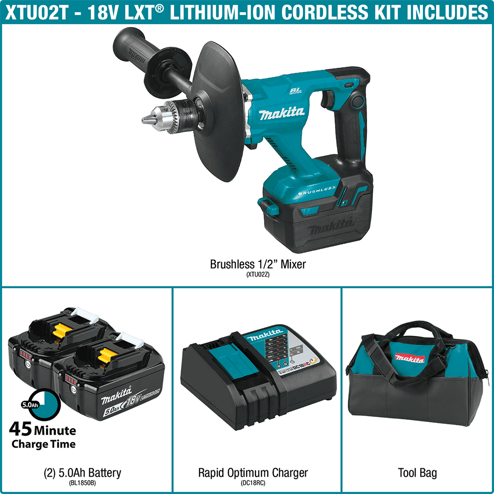 18V LXT Lithium-Ion Brushless Cordless 1/2" Mixer Kit (5.0Ah) Alt 14 - Image