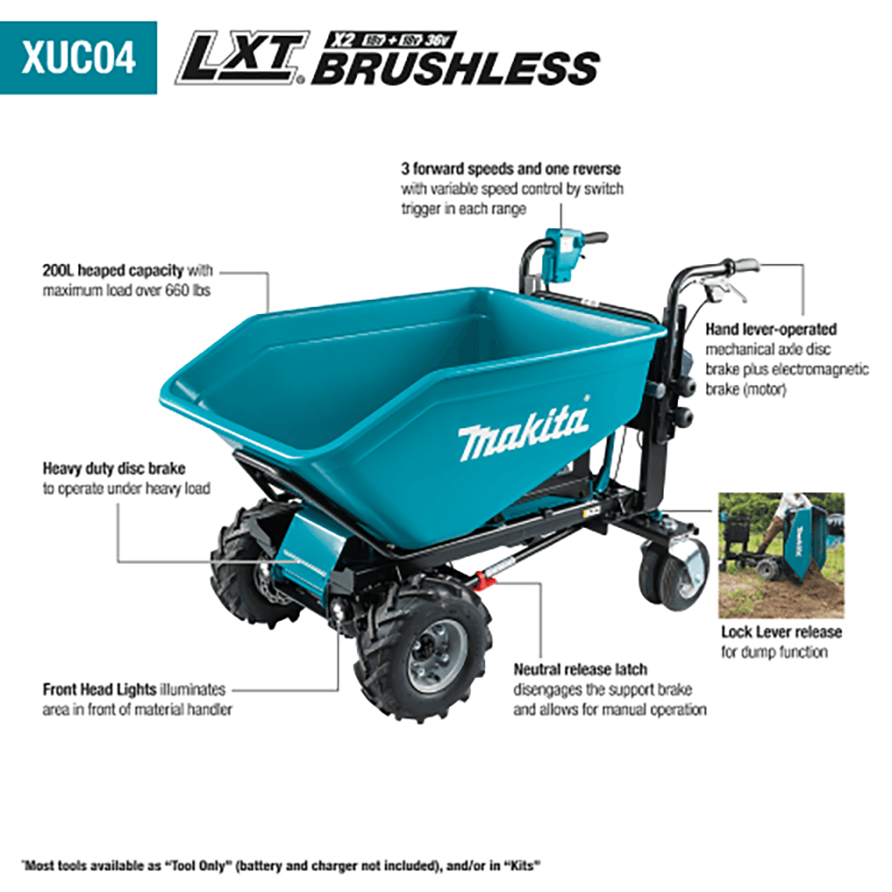 36V LXT Brushless Material Handling, Dump Bucket, Tool Only Alt 16 - Image