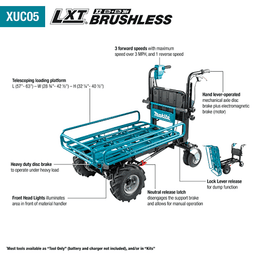 36V LXT Brushless Material Handling, Dump/Pipe Frame, Tool Only Alt 1 - Image