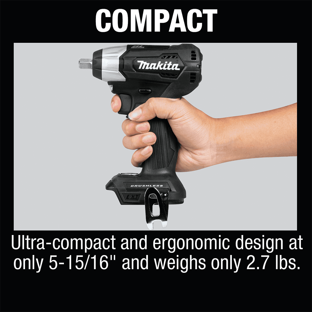 18V LXT Lithium-Ion Sub-Compact Brushless Cordless 1/2" Square Drive Impact Wrench Tool Only Alt 5 - Image