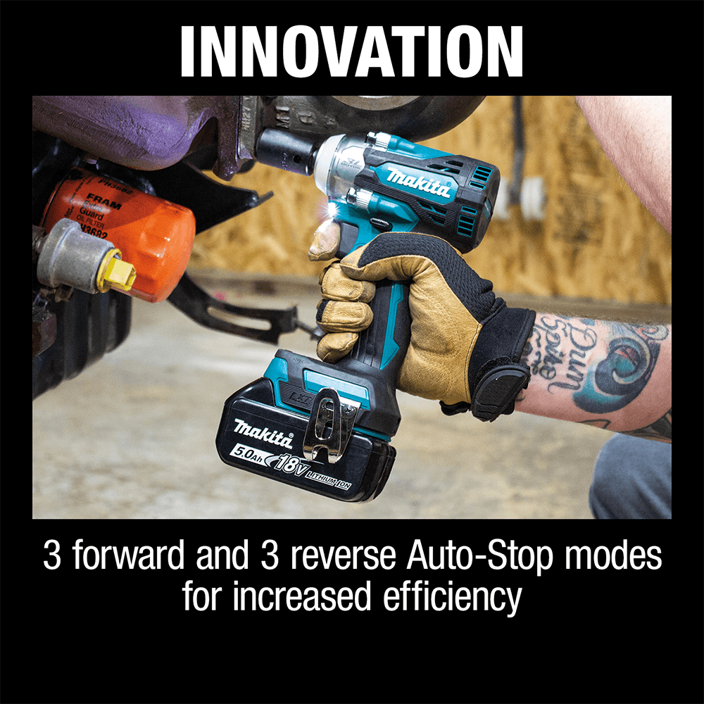 18V LXT Lithium-Ion Brushless Cordless 4-Speed 1/2" Square Drive Impact Wrench Kit with Friction Ring Anvil (5.0 Ah) Alt 4 - Image