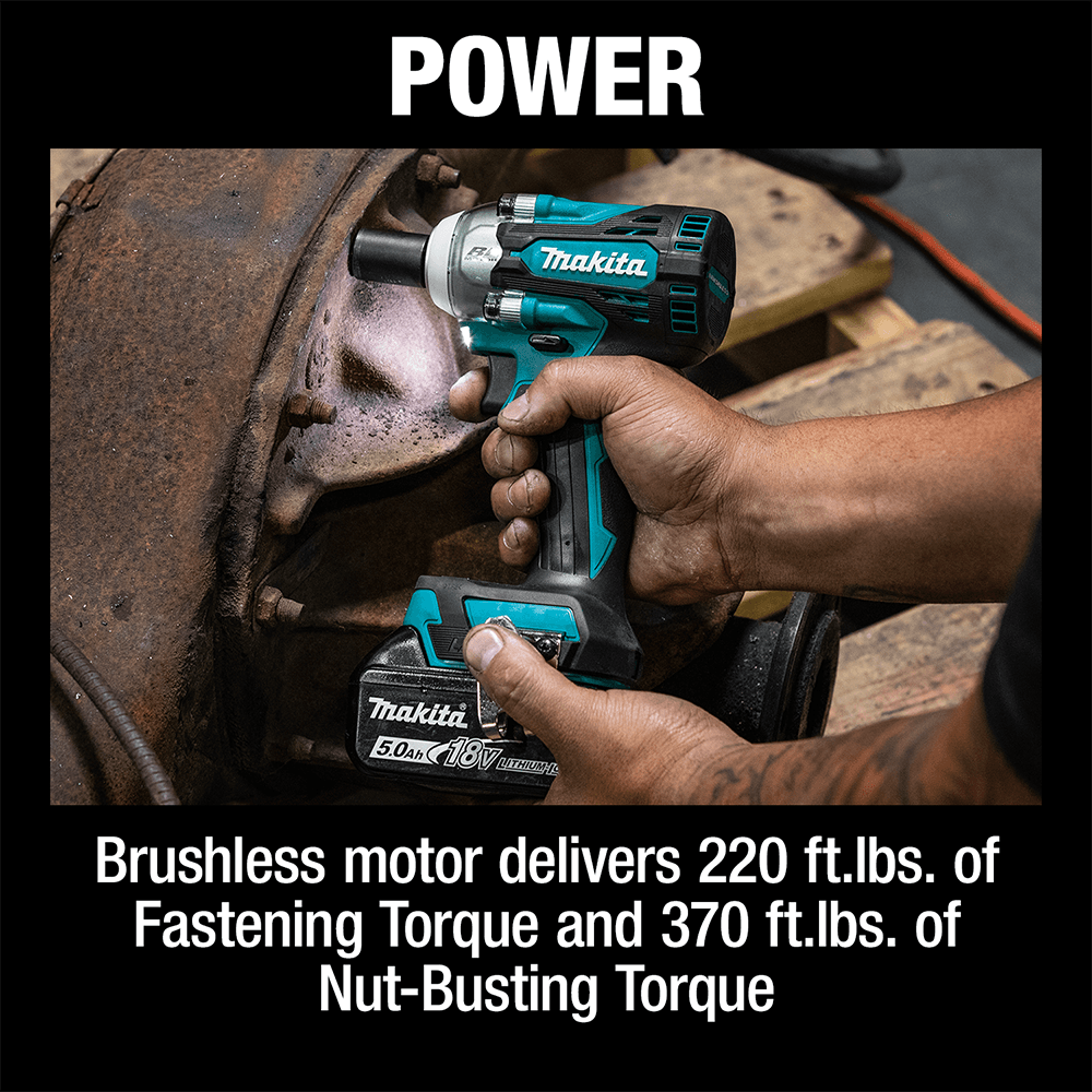 18V LXT Lithium-Ion Brushless Cordless 4-Speed 3/8" Square Drive Impact Wrench with Friction Ring Anvil (5.0 Ah) Alt 6 - Image