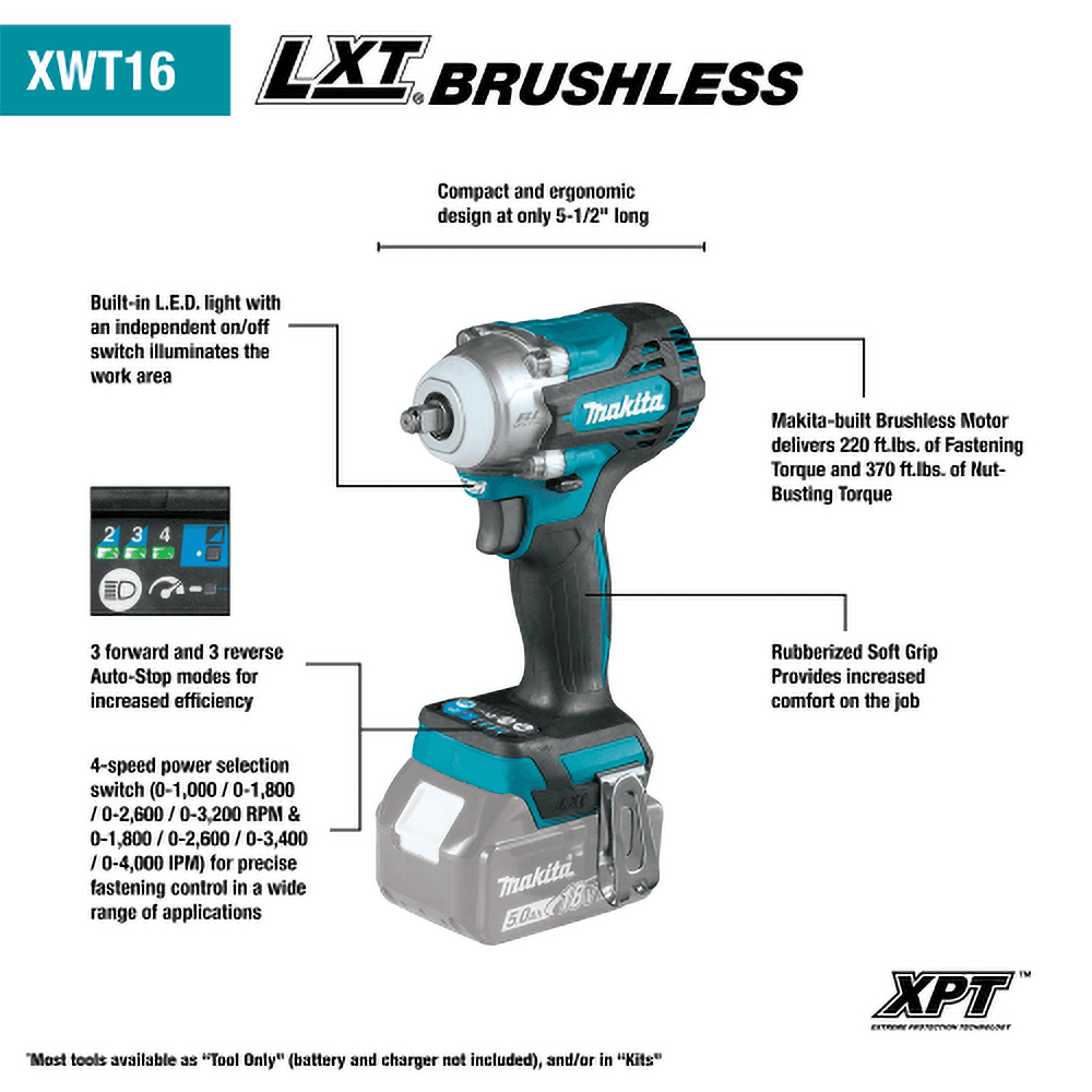 18V LXT Lithium-Ion Brushless Cordless Impact Wrench with Friction Ring Anvil Tool Only Alt 1 - Image