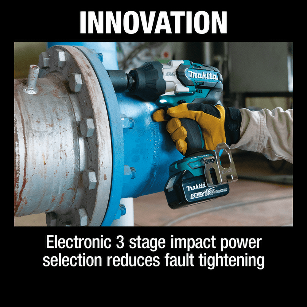 18V LXT Lithium-Ion Brushless Cordless 3-Speed 1/2" Square Drive Impact Wrench Kit with Detent Anvil (5.0Ah) Alt 4 - Image
